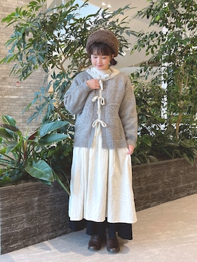 「サマンサ モスモス(Samansa Mos2)」｜「アイテム（キャップ）」を使った、たにのさん（レディース・151cm）の秋コーディネート