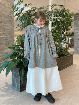 「春服」｜「アイテム（チュニック）」を使った、たにのさん（レディース・151cm）の春コーディネート