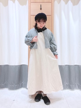 「シア―ブラウス」｜「アイテム（ノーカラージャケット）」を使った、たにのさん（レディース・151cm）の秋コーディネート