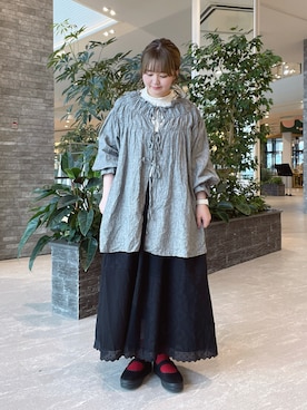 「大人ガーリー」｜「アイテム（チュニック）」を使った、たにのさん（レディース・151cm）の春コーディネート