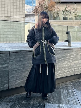 「UN3D.（アンスリード）のアイテム（その他アウター）」を使った、REINAさん（レディース・162cm）の秋コーディネート