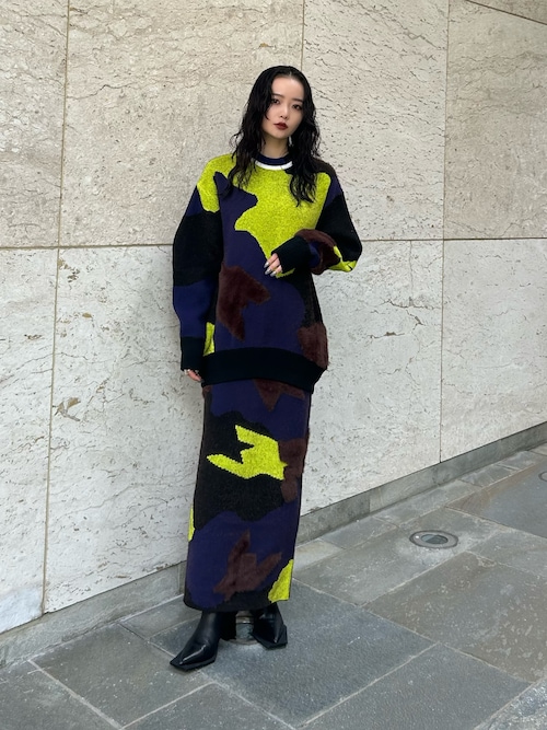 MIX CAMOUFLA JACQUARD KTSK / ミックスカモフラジャガードニット