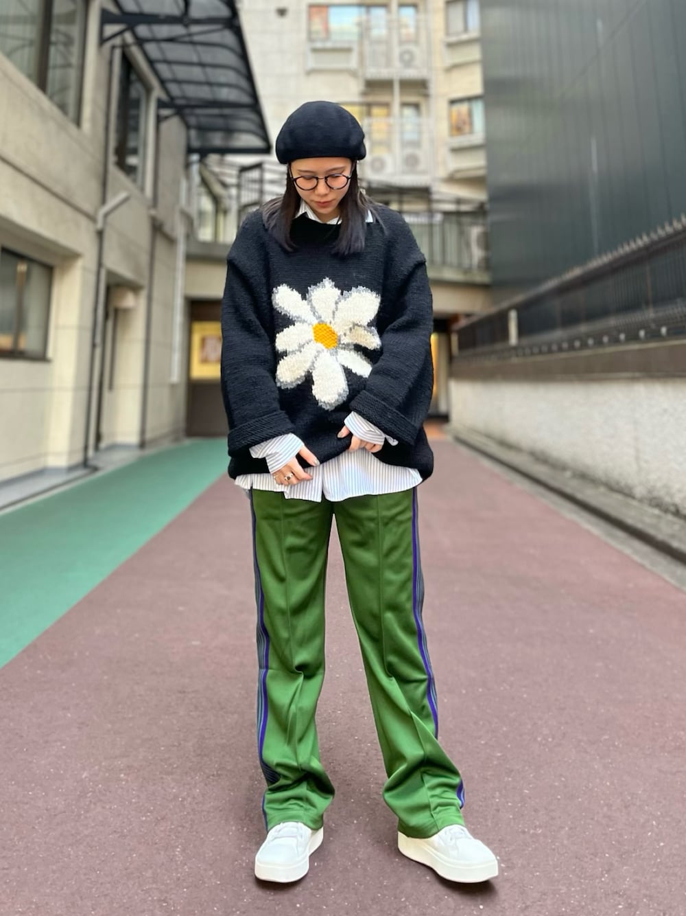 Needles 　パンツ　緑　花柄 数量限定特別価格】 新品 ニードルズ NEEDLES Track Pant Poly Smooth