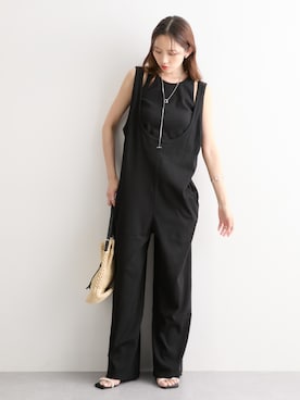 「nissen（ニッセン）のアイテム（オールインワン・サロペット）」を使った、nissen Ladies Modelsさん（レディース・160cm）の夏コーディネート