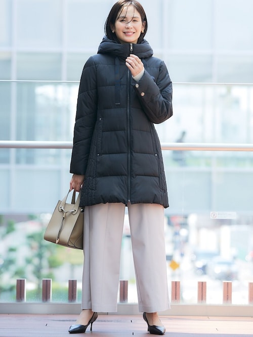 サイド切替ファイバーダウンコート（防風・保温性・はっ水）（ダウン