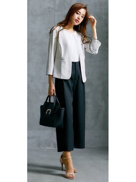 「スーツコーデ」｜nissen Ladies Modelsさん（レディース・160cm）の春コーディネート