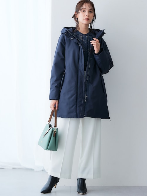 高密度サイドジップファイバーダウンコート（防風・はっ水）<大きい