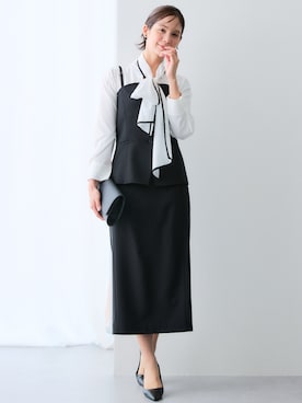 「アイテム（フォーマルスーツ/小物、ブラック系）」を使った、nissen Ladies Modelsさん（レディース・167cm）の冬コーディネート