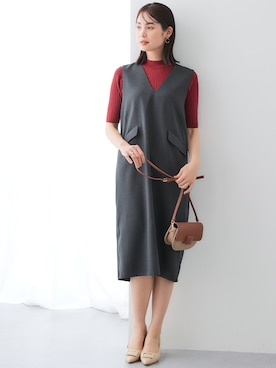 「アイテム（ジャンパースカート）」を使った、nissen Ladies Modelsさん（レディース・167cm）の夏コーディネート