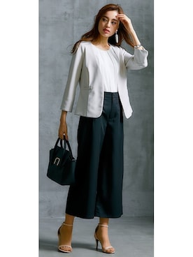 「スーツコーデ」｜nissen Ladies Modelsさん（レディース・160cm）の春コーディネート