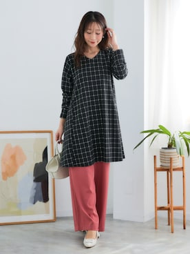「アイテム（チュニック）」を使った、nissen Ladies Modelsさん（レディース・160cm）の秋コーディネート