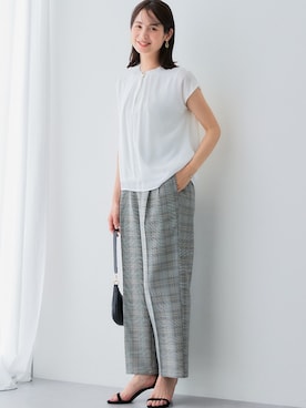 「レディースファッション」｜「アイテム（スラックス）」を使った、nissen Ladies Modelsさん（レディース・167cm）の夏コーディネート