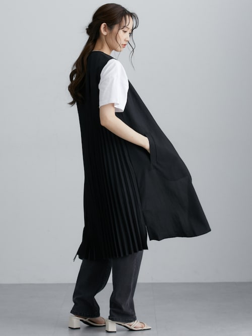 ハイウエストストレートブラスト加工デニムパンツ