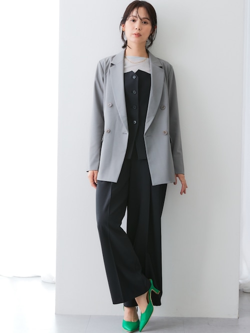 みさとさんコラボ】センタープレスタックワイドパンツ（しわになり