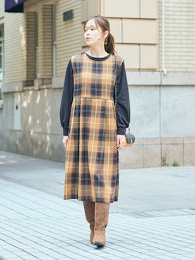 「アイテム（チュニック）」を使った、nissen Ladies Modelsさん（レディース・167cm）の秋コーディネート