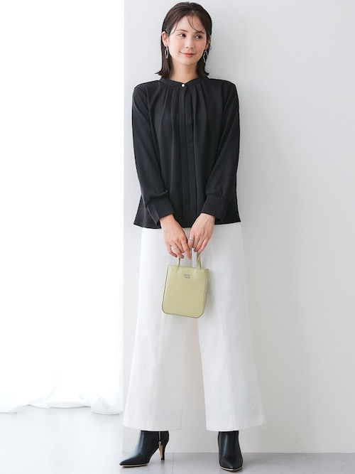 セール】【裏側起毛であったか】フロントタックトップス<大きいサイズ