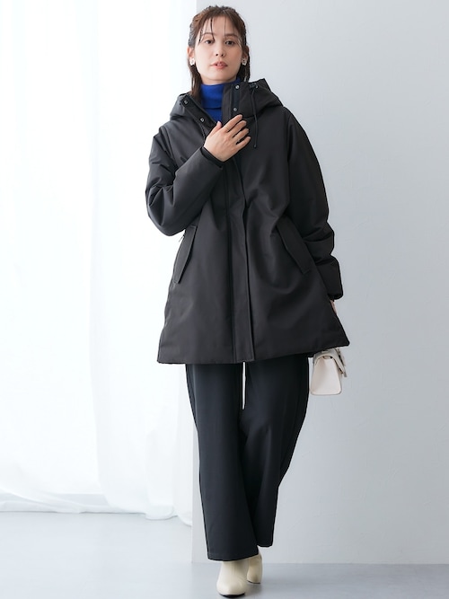 高密度サイドジップファイバーダウンコート（防風・はっ水）<大きい