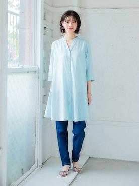 「首元ヌケ感」｜nissen Ladies Modelsさん（レディース・166cm）の春コーディネート