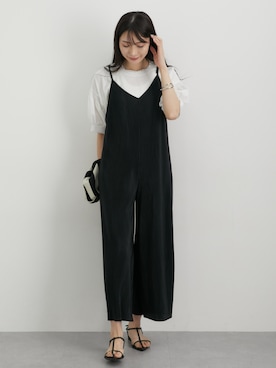 「nissen（ニッセン）のアイテム（オールインワン・サロペット）」を使った、nissen Ladies Modelsさん（レディース・164cm）の春コーディネート