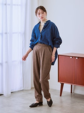 「首元ヌケ感」｜nissen Ladies Modelsさん（レディース・165cm）の秋コーディネート