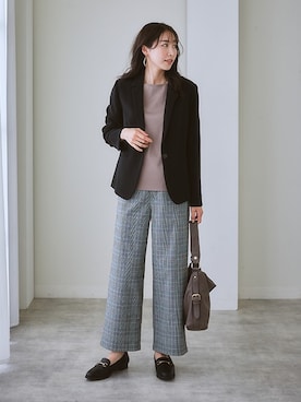 「nissen（ニッセン）の足当たり優しいビット付ローファーパンプス（低反発中敷）（ローファー）」を使った、nissen Ladies Modelsさん（レディース・164cm）の夏コーディネート