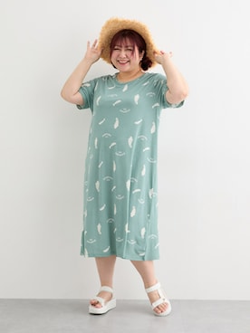 「大きいサイズレディースファッション」｜「アイテム（サンダル）」を使った、nissen Ladies Modelsさん（レディース・155cm）の夏コーディネート
