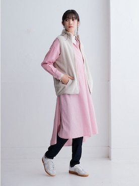 「アイテム（シャツワンピース）」を使った、nissen Ladies Modelsさん（レディース・166cm）の冬コーディネート