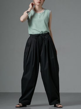 「アイテム（キャミソール、グリーン系）」を使った、nissen Ladies Modelsさん（レディース・162cm）の秋コーディネート