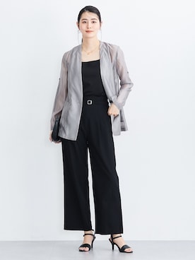 「アイテム（カバーオール、グレー系）」を使った、nissen Ladies Modelsさん（レディース・168cm）の春コーディネート