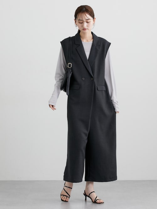 麻調合繊テーラードオールインワン（つなぎ/オールインワン）｜nissen