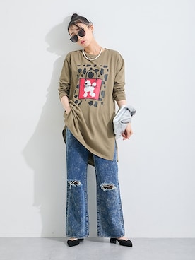 「アイテム（チュニック）」を使った、nissen Ladies Modelsさん（レディース・165cm）の夏コーディネート