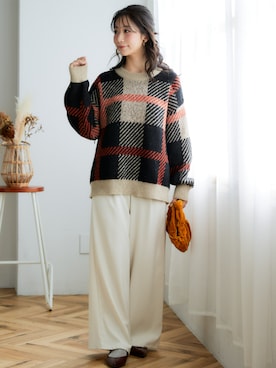 「nissen（ニッセン）のアイテム」を使った、nissen Ladies Modelsさん（レディース・160cm）の秋コーディネート