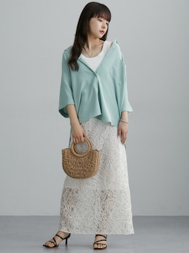 「首元ヌケ感」｜nissen Ladies Modelsさん（レディース・153cm）の春コーディネート