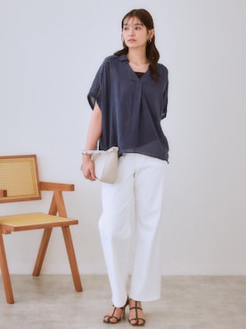 「首元ヌケ感」｜nissen Ladies Modelsさん（レディース・168cm）の春コーディネート