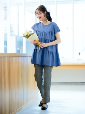 「pattok」｜「アイテム（チュニック）」を使った、nissen Ladies Modelsさん（レディース・167cm）の春コーディネート