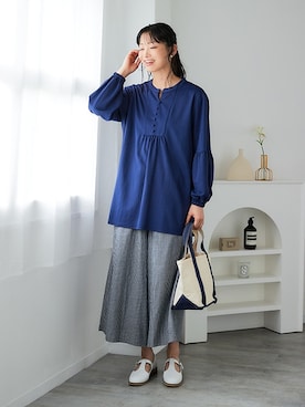 「アイテム（チュニック）」を使った、nissen Ladies Modelsさん（レディース・164cm）の夏コーディネート