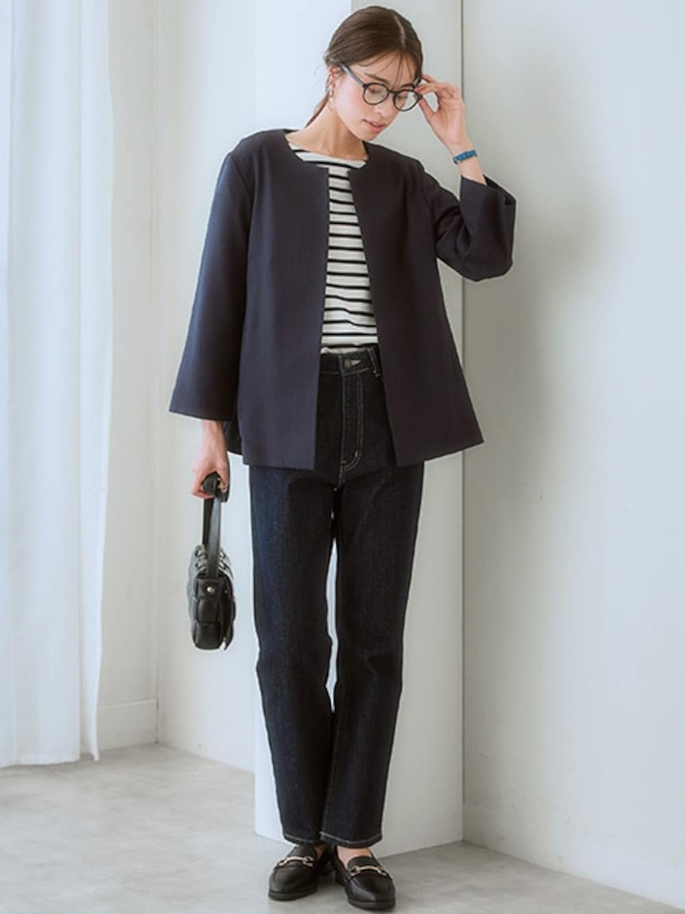 nissen Ladies Modelsさんの「綿１００％バスクオーバーサイズ長袖チュニック（UVカット）（nissen）」を使ったコーディネートの1枚目の写真