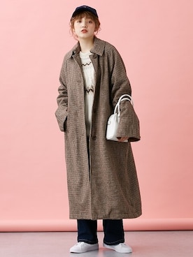 「レギュラー」｜「アイテム（ステンカラーコート）」を使った、nissen Ladies Modelsさん（レディース・160cm）の秋コーディネート