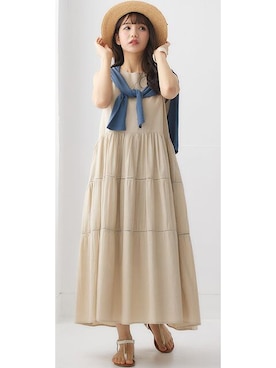 「日焼け対策」｜「アイテム（ワンピース/ドレス）」を使った、nissen Ladies Modelsさん（レディース・158cm）の春コーディネート
