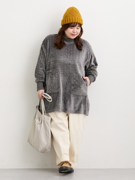 「アイテム（チュニック）」を使った、nissen Ladies Modelsさん（レディース・155cm）の秋コーディネート