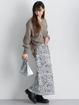 「首元ヌケ感」｜nissen Ladies Modelsさん（レディース・153cm）の冬コーディネート