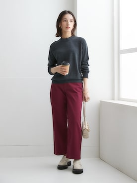 「アイテム（デニムパンツ、レッド系）」を使った、nissen Ladies Modelsさん（レディース・160cm）の夏コーディネート