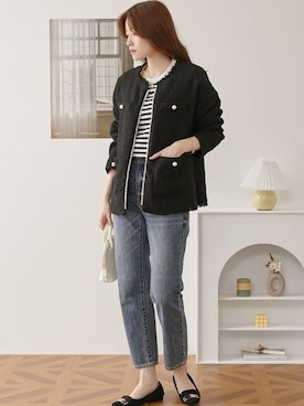 「レギュラー」｜「アイテム（カバーオール）」を使った、nissen Ladies Modelsさん（レディース・167cm）の秋コーディネート