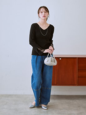 「首元ヌケ感」｜nissen Ladies Modelsさん（レディース・160cm）の秋コーディネート