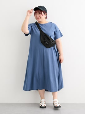 「大きいサイズレディースファッション」｜「アイテム（サンダル）」を使った、nissen Ladies Modelsさん（レディース・155cm）の夏コーディネート