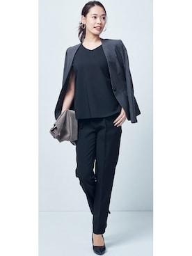 「スーツコーデ」｜nissen Ladies Modelsさん（レディース・168cm）の冬コーディネート