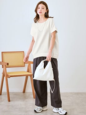 サイドジップドロップショルダートップス 通販【ニッセン】