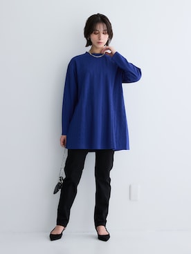 「アイテム（チュニック、ブルー系）」を使った、nissen Ladies Modelsさん（レディース・160cm）の秋コーディネート