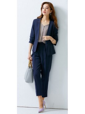 「スーツコーデ」｜nissen Ladies Modelsさん（レディース・160cm）の春コーディネート
