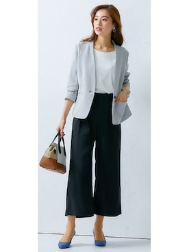 「スーツコーデ」｜nissen Ladies Modelsさん（レディース・160cm）の春コーディネート